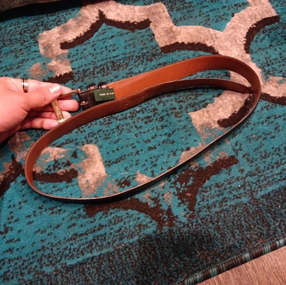 Cole Haan Black Leather Belt with Gold Buckle size 36/90